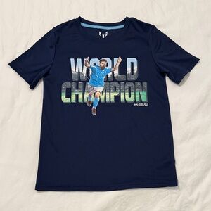 Messi Collection Kids Navy Blue and Black Jersey Tops Size Youth Medium 10/11